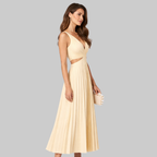 Blue Robe Femme Maxi Élégante – Robe Fluide Estivale avec Taille Mettant en Valeur
