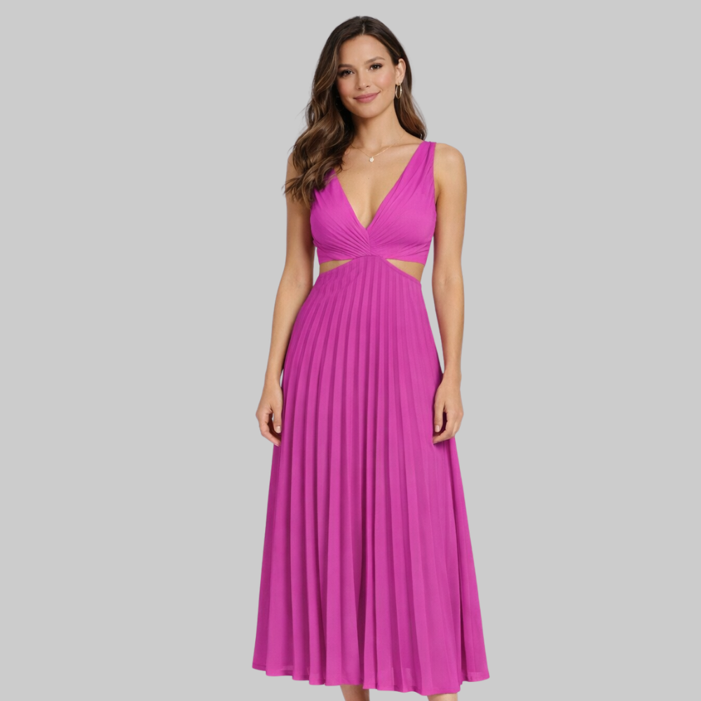 Blue Vestido Mujer Maxi Elegante – Vestido Fluido de Verano con Cintura Realzada