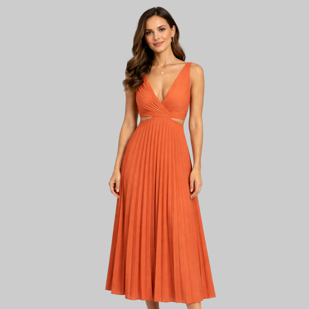 Blue Vestido Mujer Maxi Elegante – Vestido Fluido de Verano con Cintura Realzada