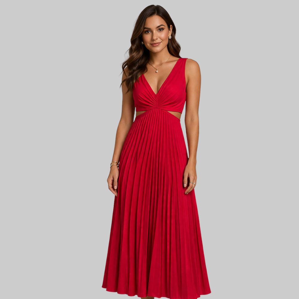 Blue Vestido Mujer Maxi Elegante – Vestido Fluido de Verano con Cintura Realzada
