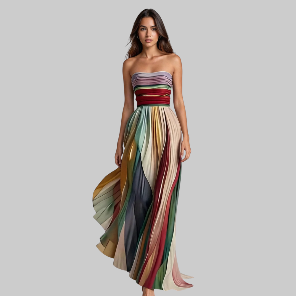 Alice Vestido Largo de Verano para Mujer – Vestido sin Mangas con Falda Fluida Elegante