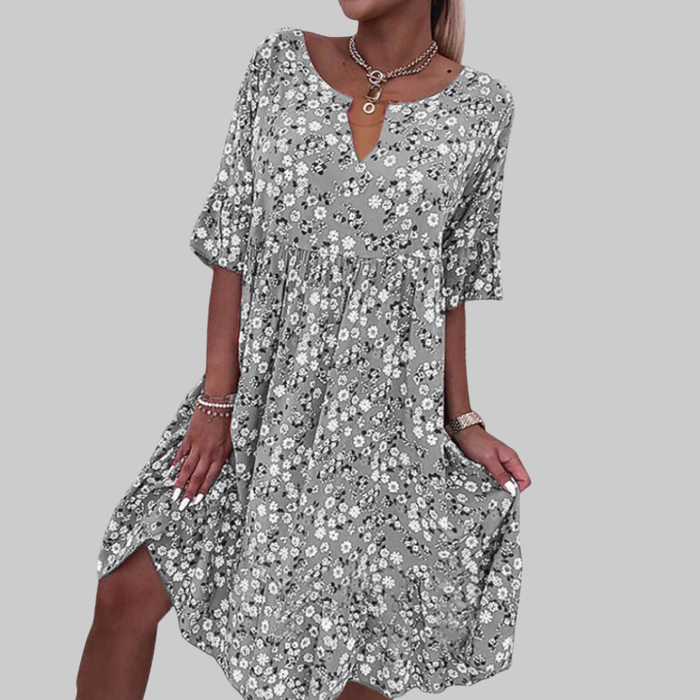 Daisy Vestido Mujer Floral – Vestido Verano a la Rodilla, Ligero, Ajuste Cómodo