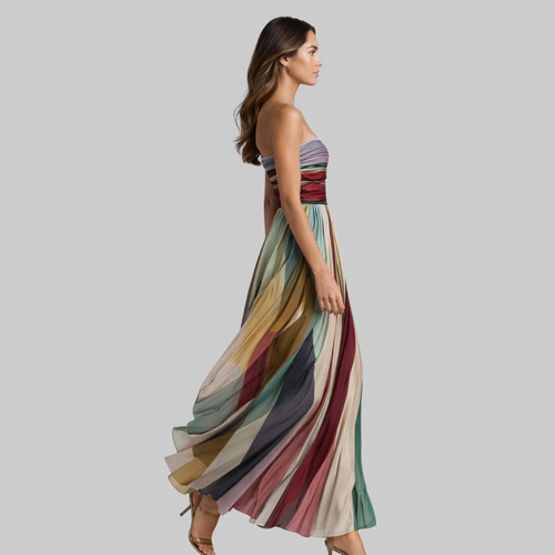 Alice Vestido Largo de Verano para Mujer – Vestido sin Mangas con Falda Fluida Elegante