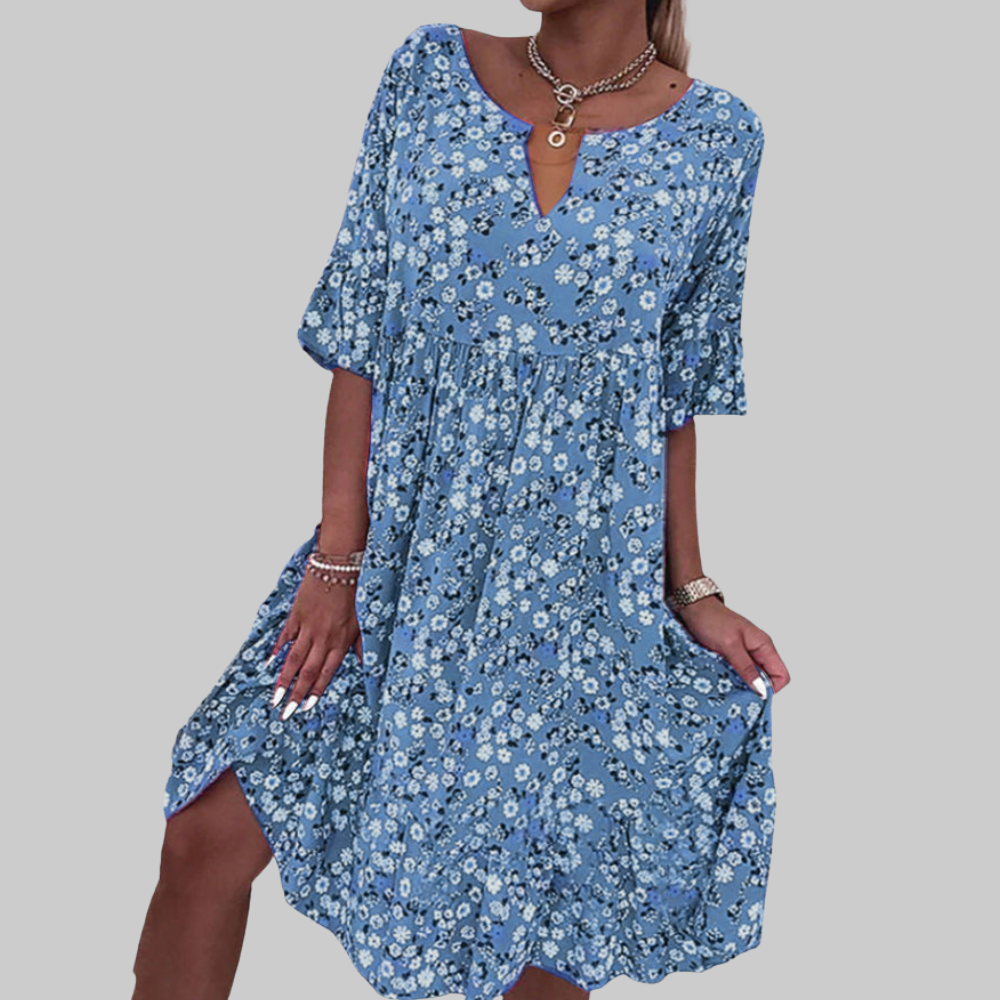 Daisy Vestido Mujer Floral – Vestido Verano a la Rodilla, Ligero, Ajuste Cómodo