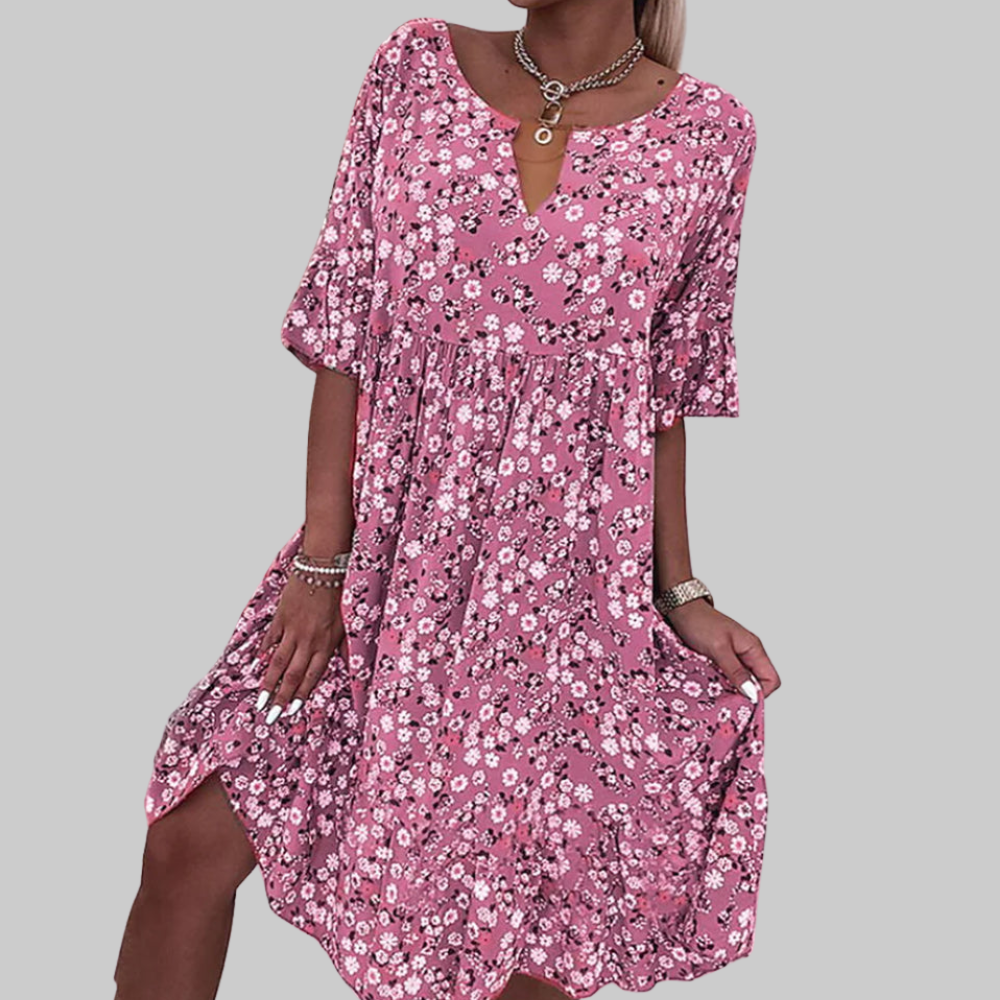 Daisy Robe Femme Florale – Robe d'Été Genou, Légère, Coupe Confortable
