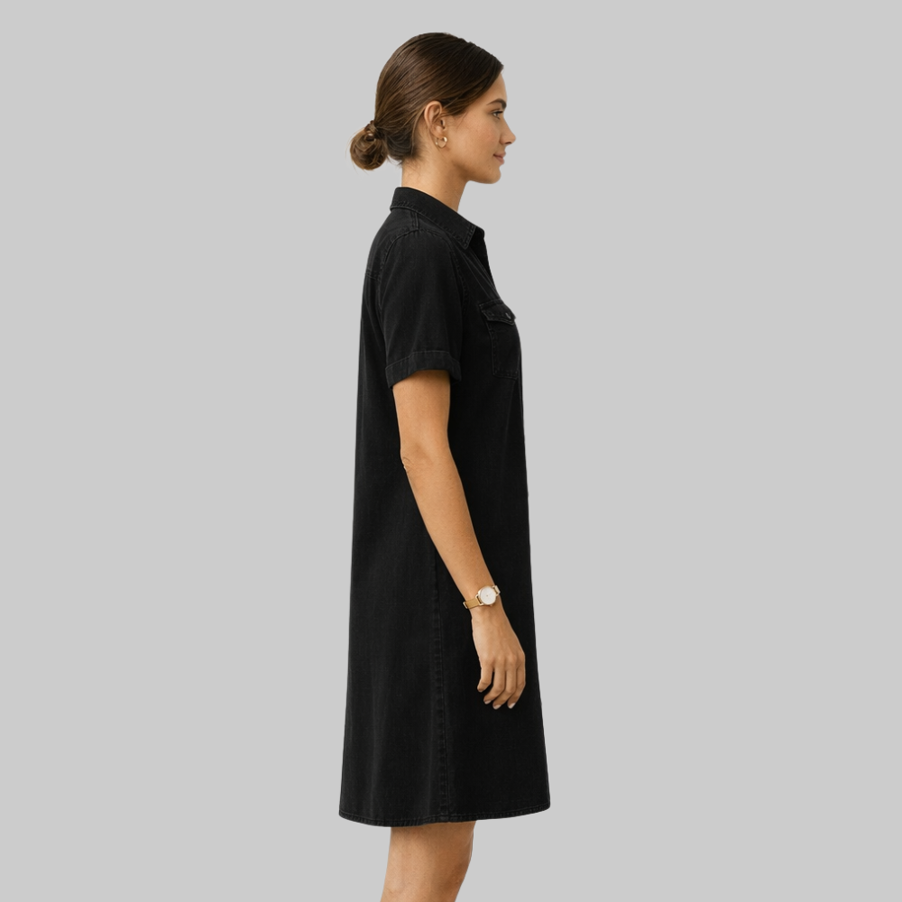 Emily Robe en Denim Femme – Coupe Flatteuse, Douce & Style Décontracté Élégant