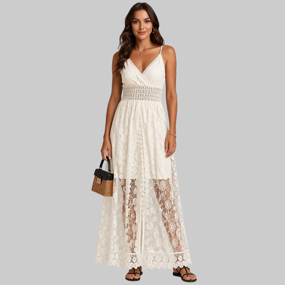 Billie Robe Femme d'Été Élégante – Robe en Dentelle avec Bretelles Fines et Coupe Flatteuse