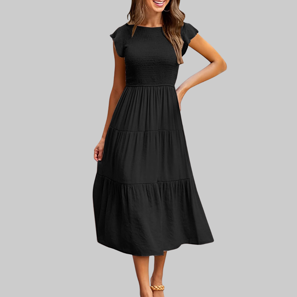 Zoe Abito Estivo Donna – Vestito A-Line con Volant, Vita Elasticizzata e Fodera