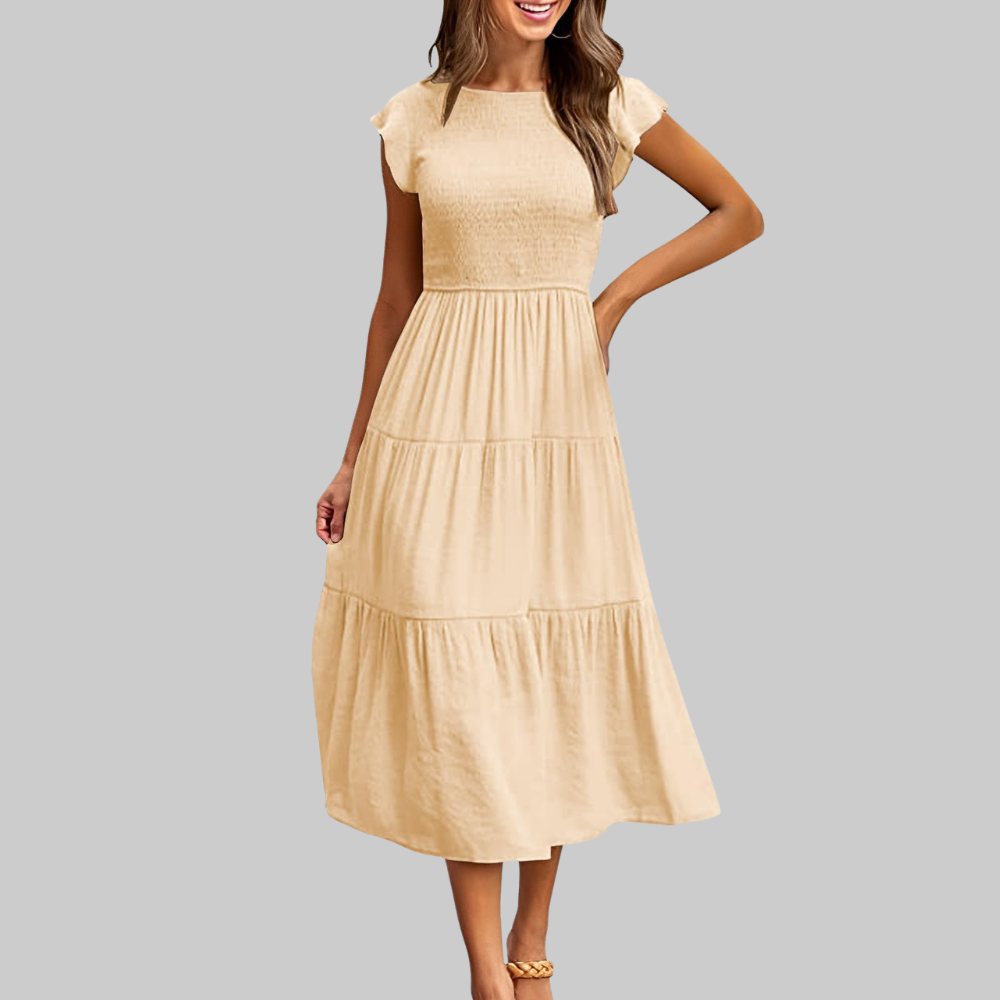 Zoe Abito Estivo Donna – Vestito A-Line con Volant, Vita Elasticizzata e Fodera