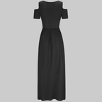 Natalie Abito Maxi Donna – Vestito Lungo Cold Shoulder con Tasche