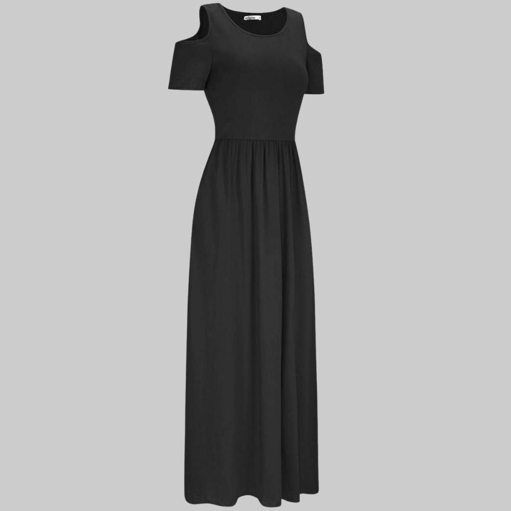 Natalie Abito Maxi Donna – Vestito Lungo Cold Shoulder con Tasche