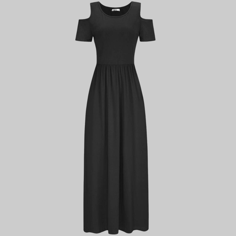 Natalie Abito Maxi Donna – Vestito Lungo Cold Shoulder con Tasche