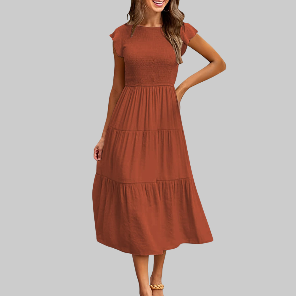 Zoe Abito Estivo Donna – Vestito A-Line con Volant, Vita Elasticizzata e Fodera