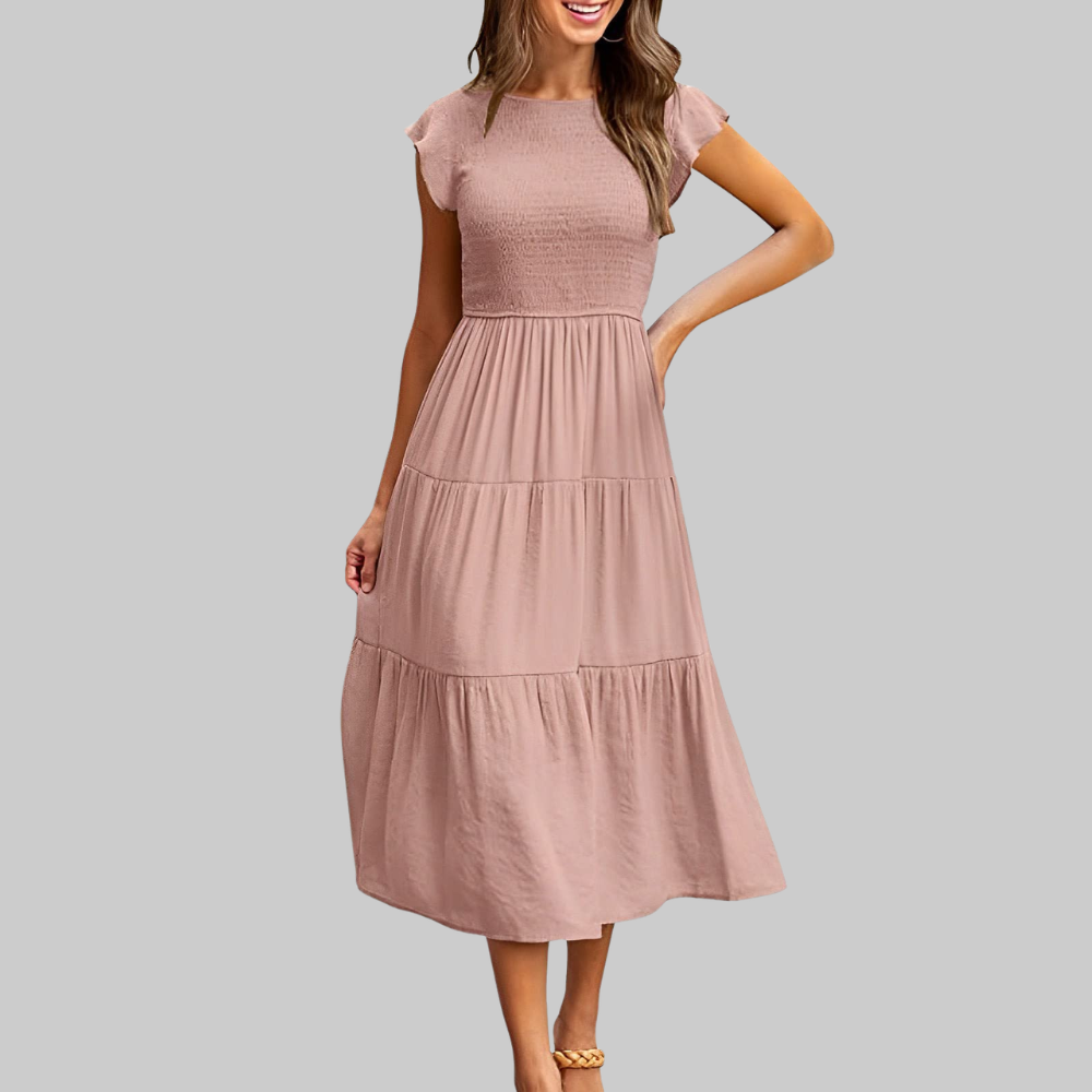 Zoe Abito Estivo Donna – Vestito A-Line con Volant, Vita Elasticizzata e Fodera