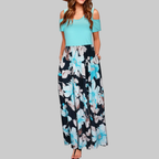 Natalie Abito Maxi Donna – Vestito Lungo Cold Shoulder con Tasche