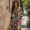 Lara Robe Femme Maxi Bohème – Robe Longue Fluide, Légère, Élégante Décontractée Estivale