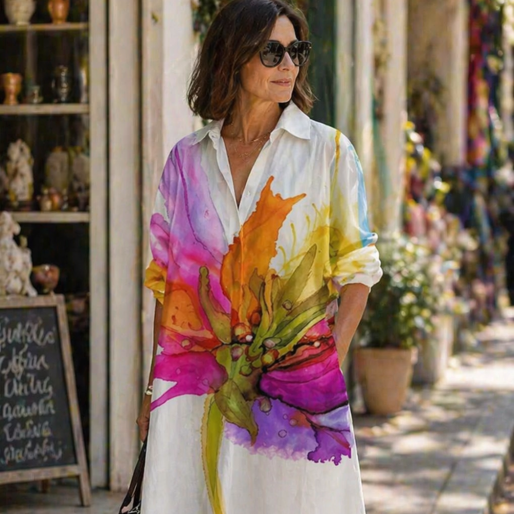 Divine Robe Femme Estivale – Robe Légère Coupe Souple, Décontractée Vacances Chic