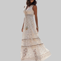 Estella Vestido Mujer Boho – Vestido Midi Elegante Escote en V, Forrado, Casual Chic de Verano