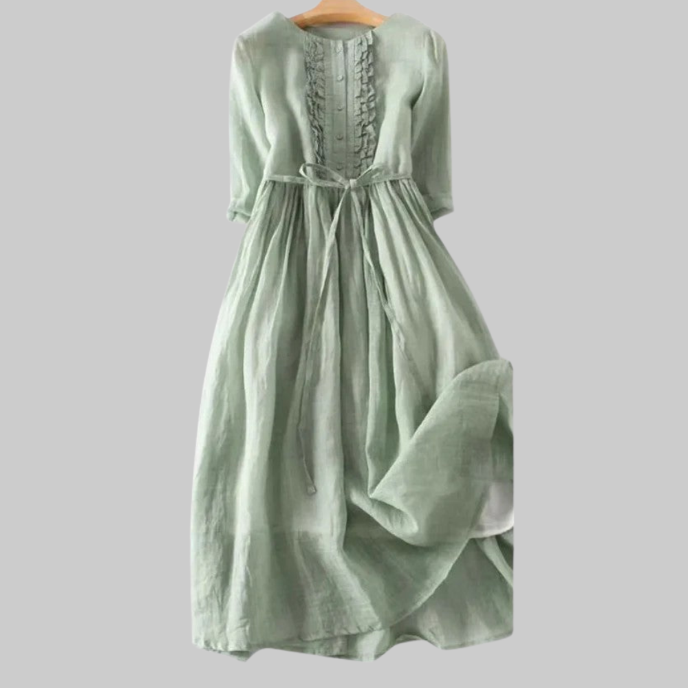 Sienna Robe Femme Estivale – Robe Vert Sauge Fluide, Légère, Élégante Décontractée