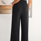 Georgia Pantaloni Palazzo Donna – Modello Cropped a Vita Alta con Tasche