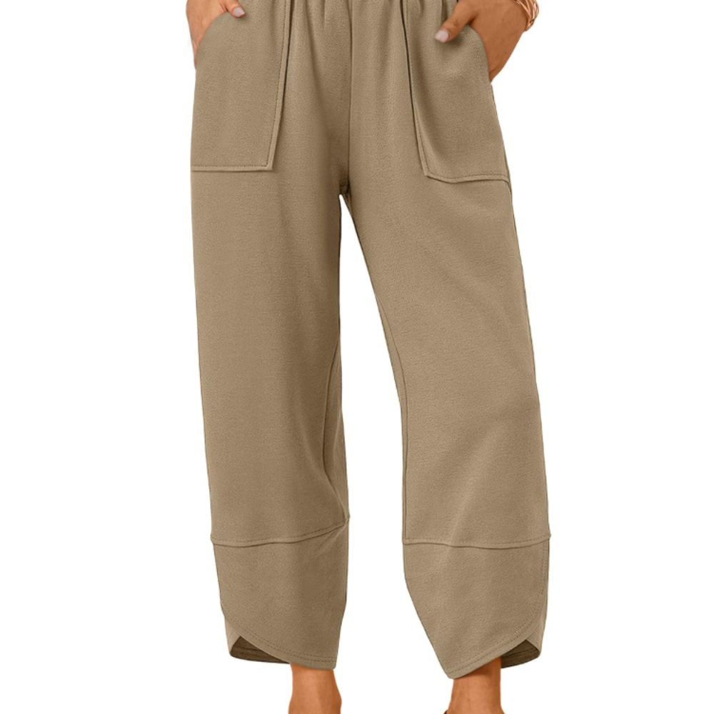 Penelope Pantaloni Wide Leg Donna – Modello Estivo in Cotone con Coulisse e Tasche
