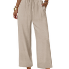 Katherine Pantaloni Palazzo Donna – Modello Wide Leg con Coulisse e Tasche