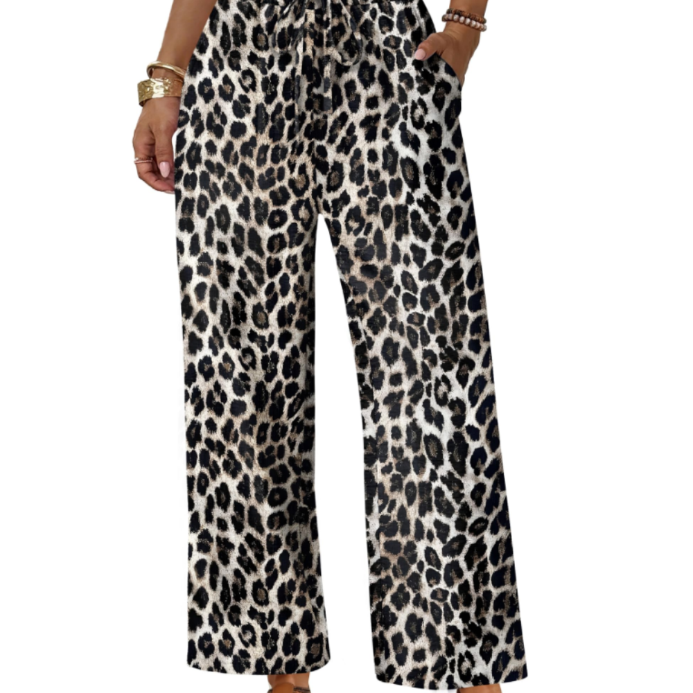 Katherine Pantaloni Palazzo Donna – Modello Wide Leg con Coulisse e Tasche