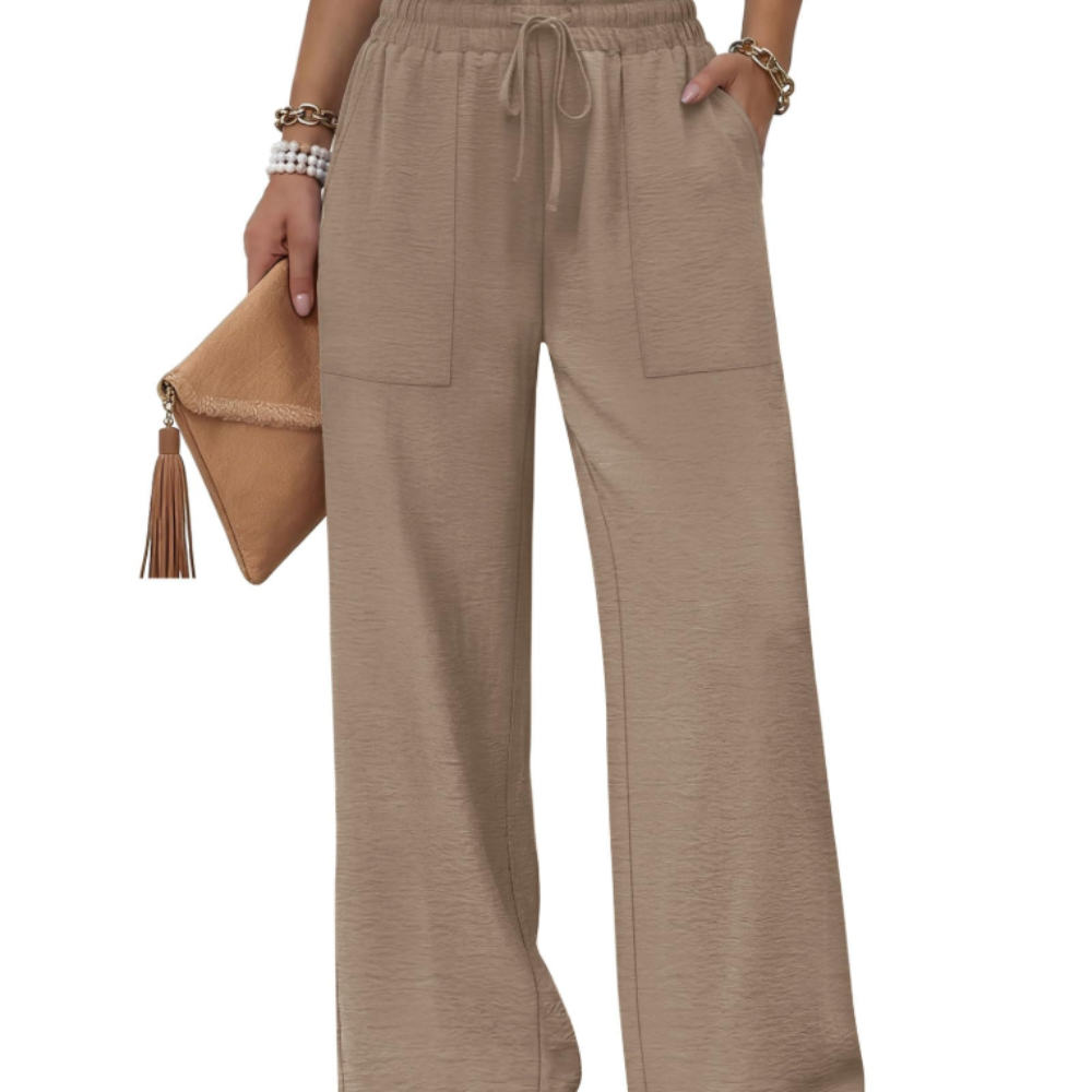 Delilah Pantaloni Wide Leg Donna – Modello Estivo con Coulisse, Volant e Tasche