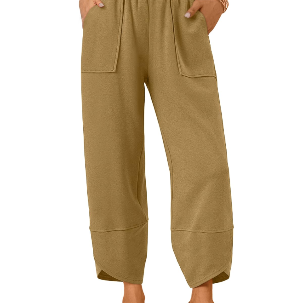 Penelope Pantaloni Wide Leg Donna – Modello Estivo in Cotone con Coulisse e Tasche