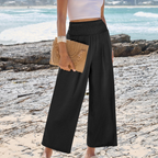 Camila Pantaloni Palazzo Donna – Modello Wide Leg a Vita Alta con Tasche