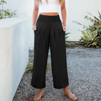 Camila Pantaloni Palazzo Donna – Modello Wide Leg a Vita Alta con Tasche