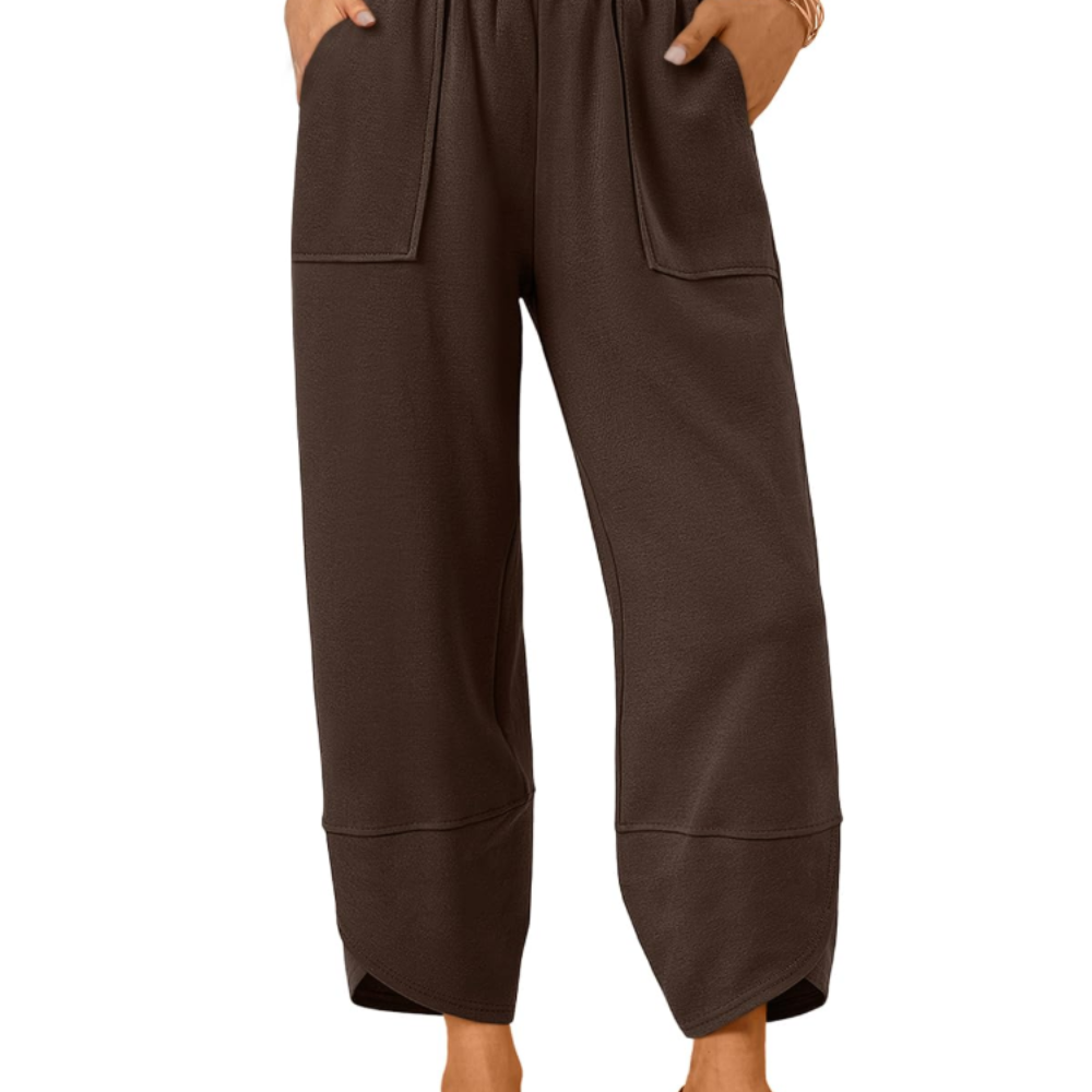 Penelope Pantaloni Wide Leg Donna – Modello Estivo in Cotone con Coulisse e Tasche