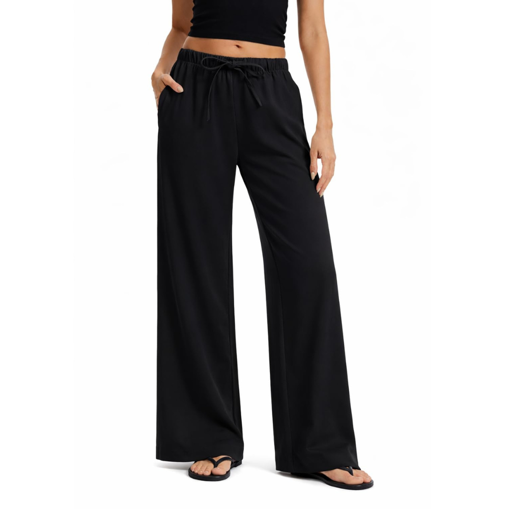 Madeline Pantaloni Wide Leg Donna – Modello Business Casual Antipiega con Tasche