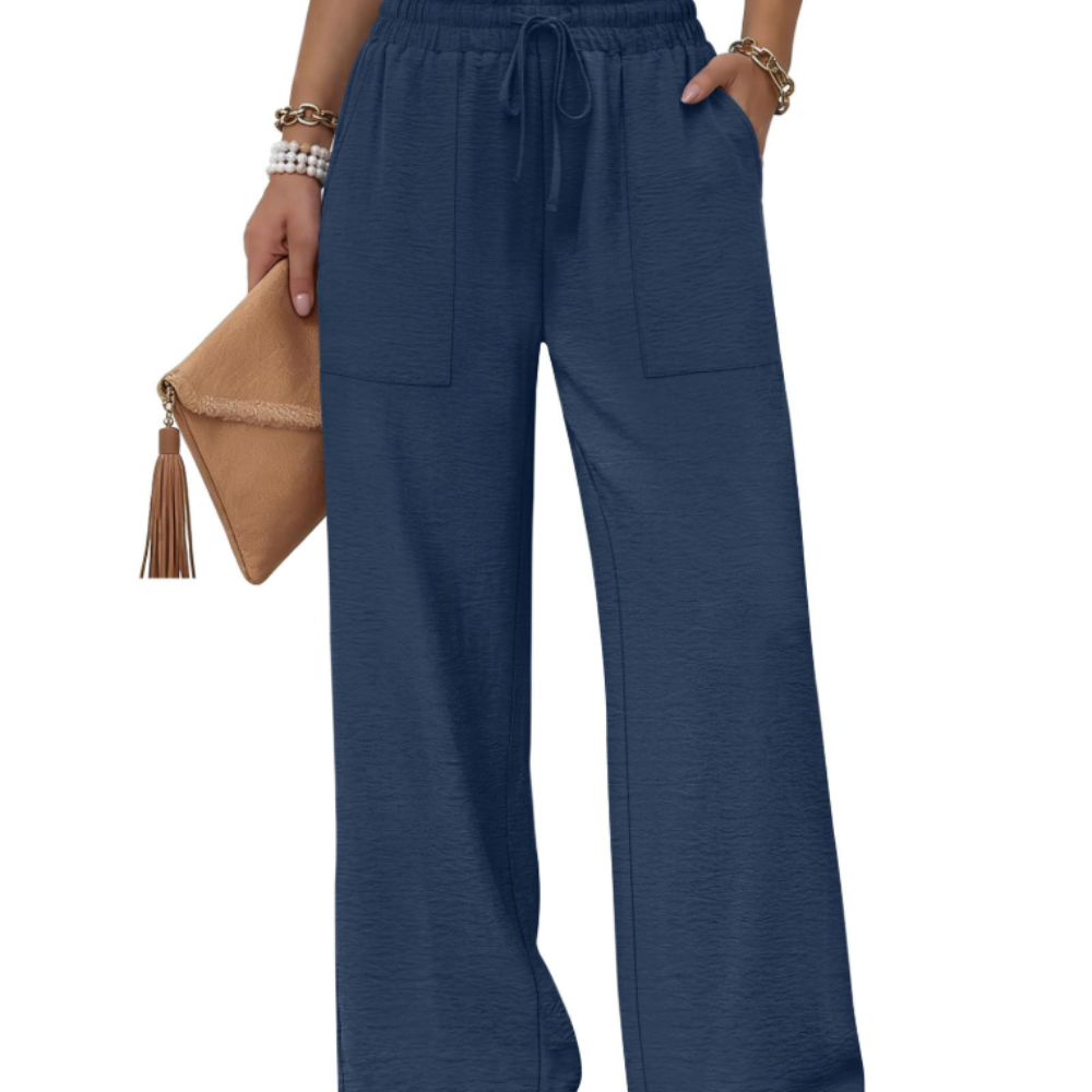 Delilah Pantaloni Wide Leg Donna – Modello Estivo con Coulisse, Volant e Tasche
