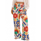 Rebecca Pantaloni Palazzo Donna – Modello Boho Floreale a Vita Smock con Tasche