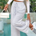 Juliette Pantaloni Palazzo Donna – Modello Floreale a Vita Alta con Tasche