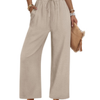 Katherine Pantaloni Palazzo Donna – Modello Wide Leg con Coulisse e Tasche