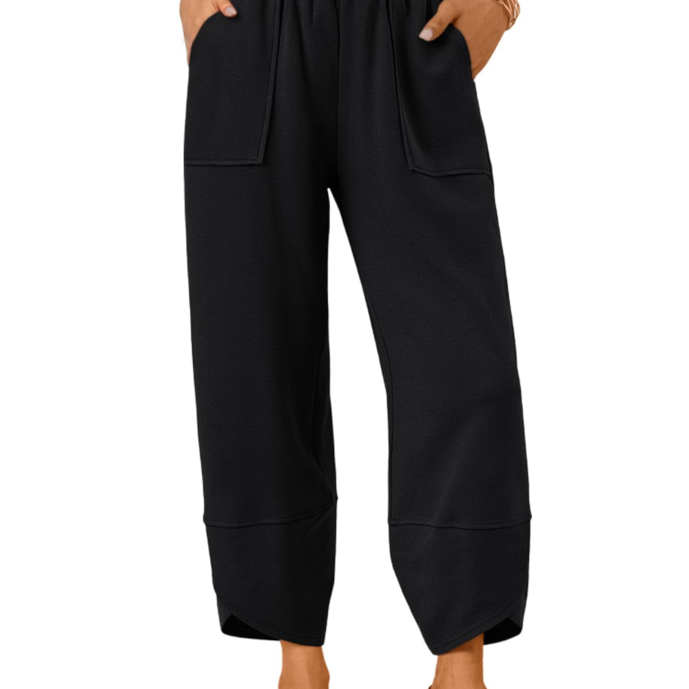 Penélope Pantalones de Pierna Ancha para Mujer – Modelo de Verano en Algodón con Cordón y Bolsillos