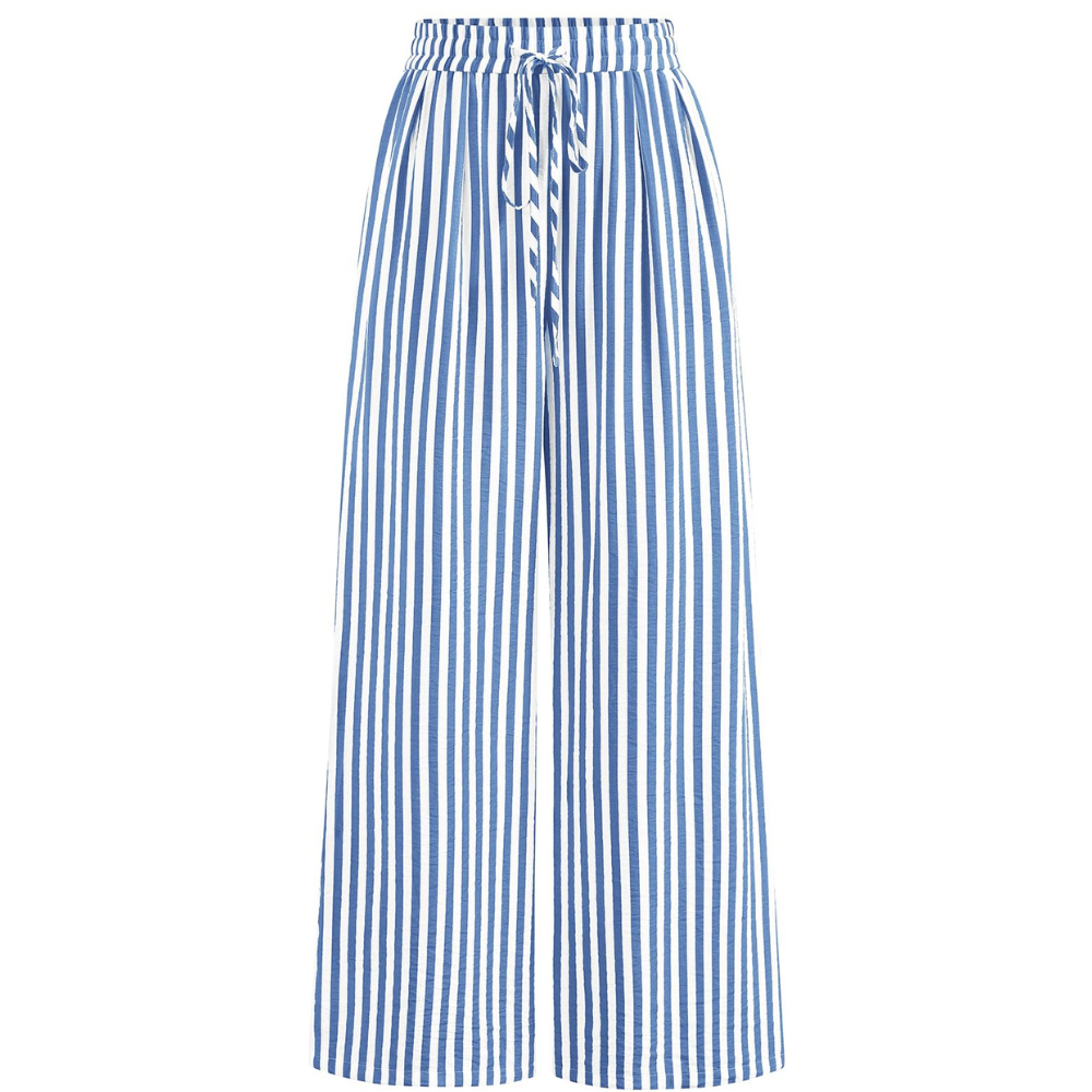 Juliette Pantaloni Palazzo Donna – Modello Floreale a Vita Alta con Tasche