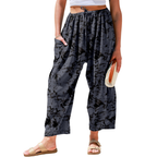 Daphne Pantaloni in Lino Donna – Modello Harem Wide Leg con Coulisse e Tasche