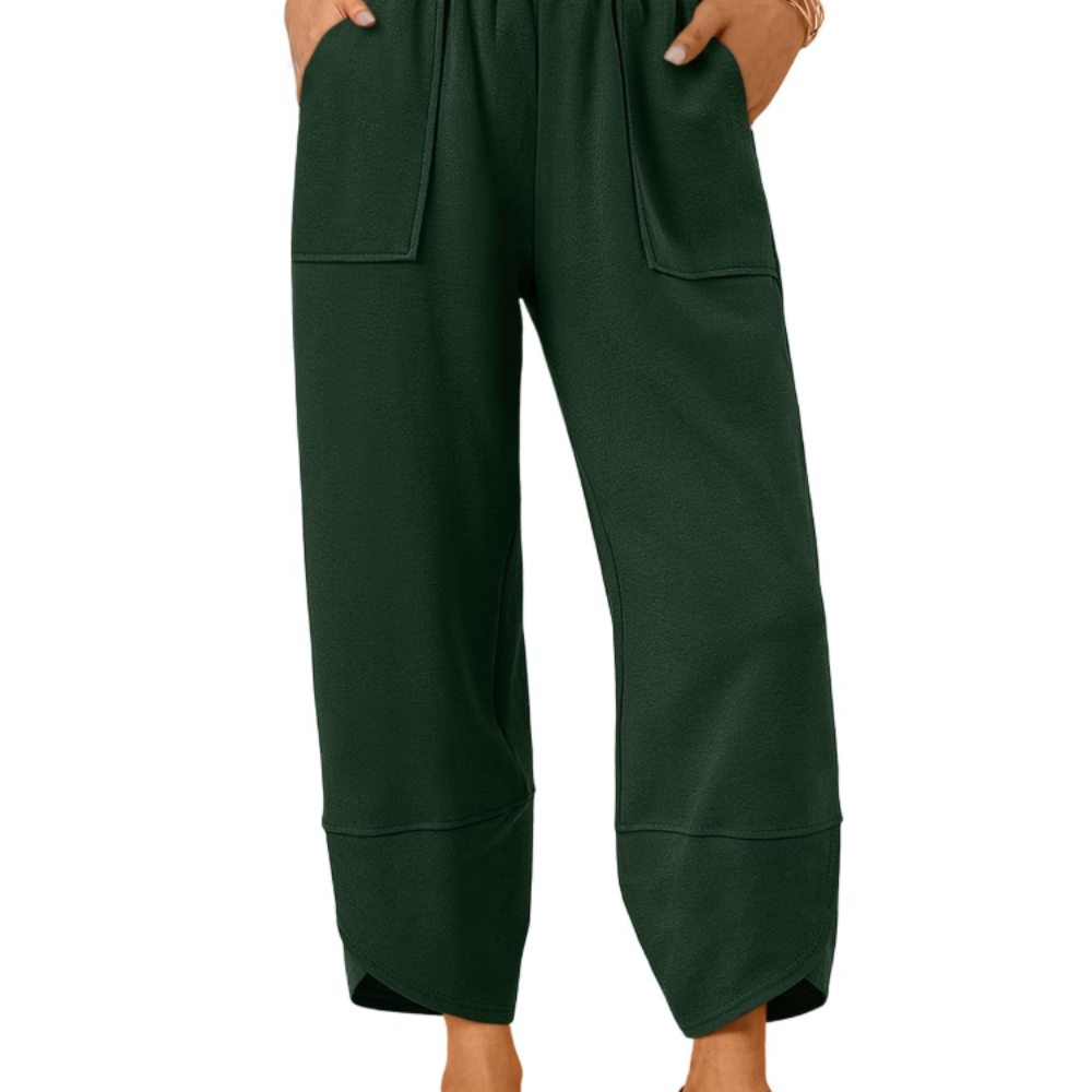 Penelope Pantaloni Wide Leg Donna – Modello Estivo in Cotone con Coulisse e Tasche