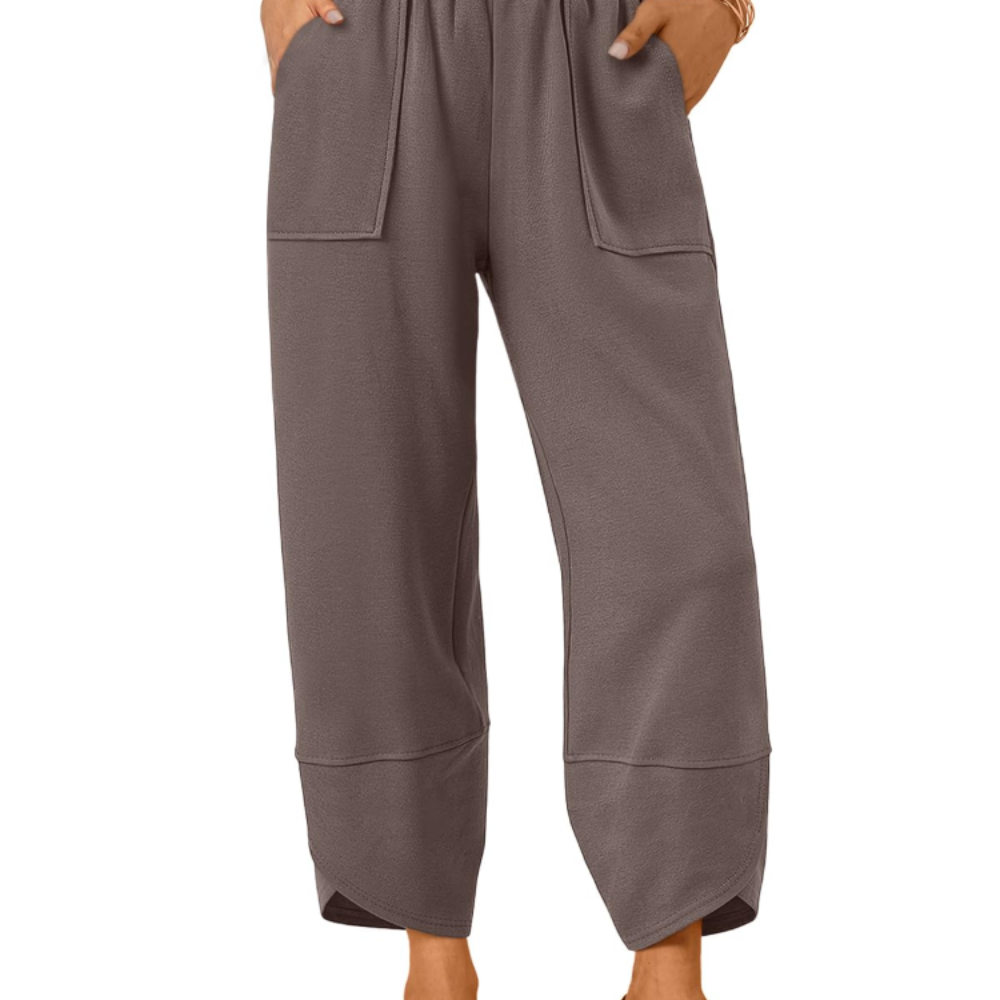 Penelope Pantaloni Wide Leg Donna – Modello Estivo in Cotone con Coulisse e Tasche