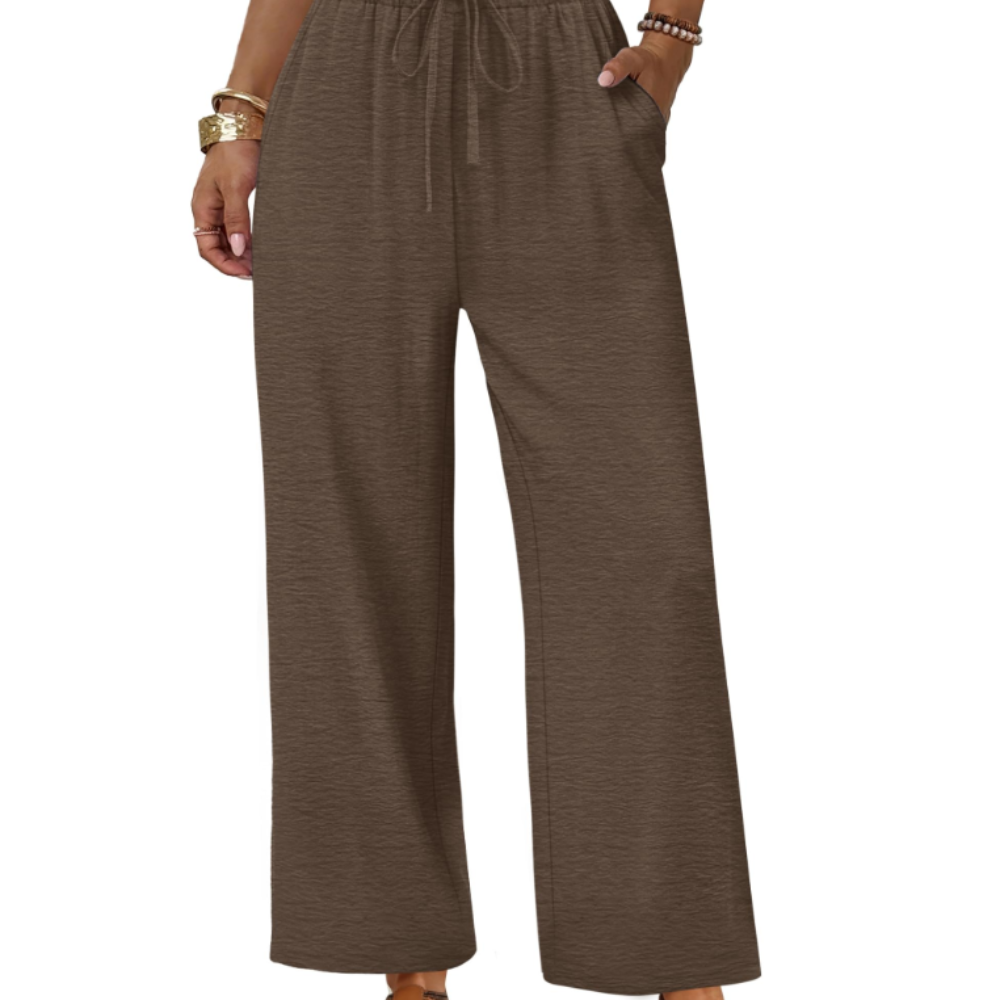 Katherine Pantaloni Palazzo Donna – Modello Wide Leg con Coulisse e Tasche