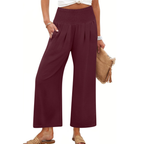 Camila Pantaloni Palazzo Donna – Modello Wide Leg a Vita Alta con Tasche