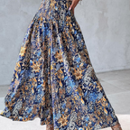 Thea Pantaloni Palazzo Donna – Modello Boho Floreale a Vita Alta