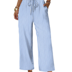 Katherine Pantaloni Palazzo Donna – Modello Wide Leg con Coulisse e Tasche