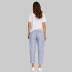 Fairy Pantalon Femme à Rayures – Pantalon Estival avec Taille Élastique et Cordon