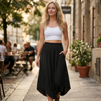 Lulu Skirt for Women – Floral Boho Maxi Skirt with High Waist and Pockets