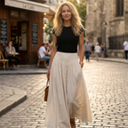 Gonna Milania Donna – Gonna Maxi Plissettata Elegante a Vita Alta