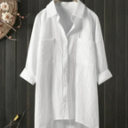 Bess Blouse Femme en Lin – Chemise Estivale Légère, Coupe Ample, Élégante Casual